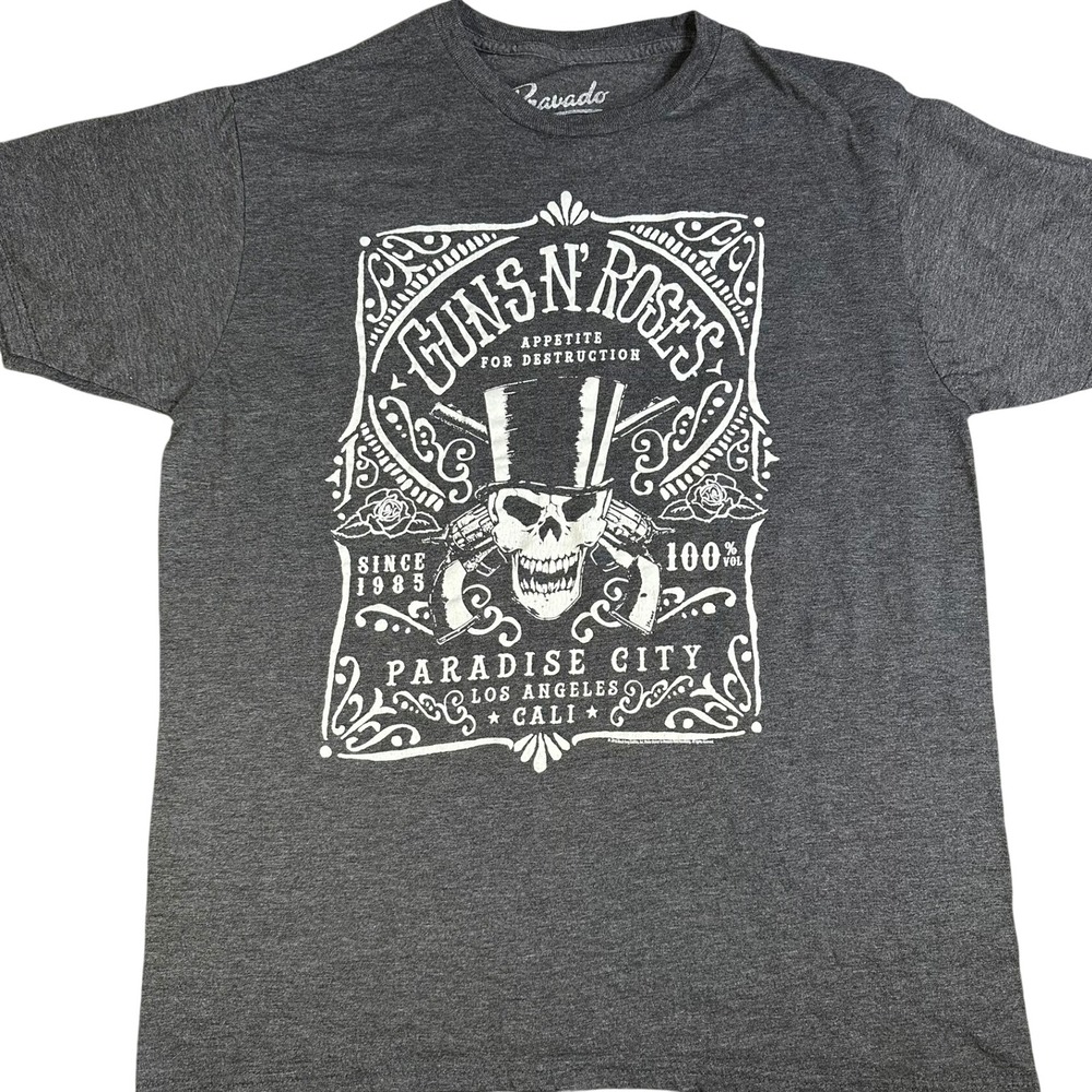 Bravado Guns N Roses Appetite For Destruction Graphic T-Shirt Gray Mens Large